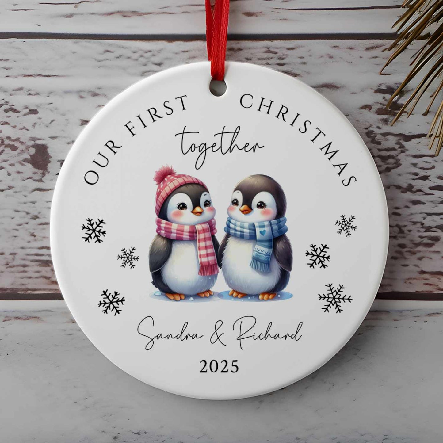 Our First Christmas Together Penguin Tree Ornament